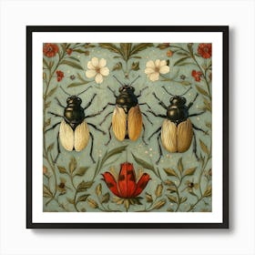 Beetle Trio Art Art Print