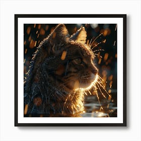 Cat In The Rain 2 Art Print