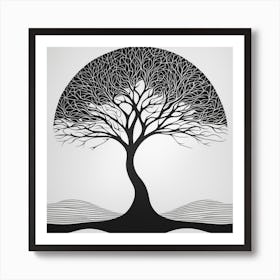 A Black And White TREE Art Print