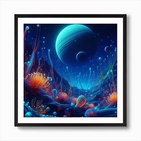 Planet under water Art Print