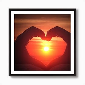 Heart Shape At Sunset Art Print