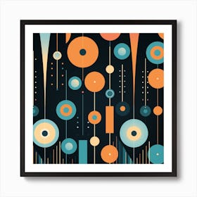 Abstract Background With Circles Art Print