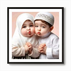 Cute Muslim Kids Art Print