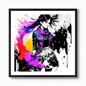 Splatter Girl Art Print