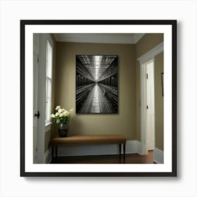 Black And White Hallway Art Print