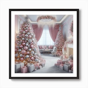 Christmas in pink Art Print