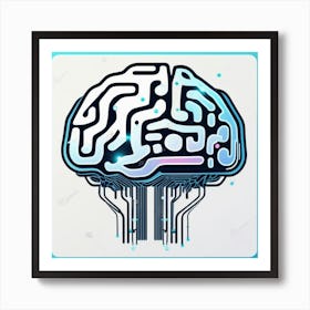 Brain With Circuit Board 6 Art Print