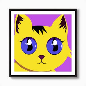 Yellow Cat With Blue Eyes Art Print
