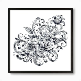 Ornate Floral Design 9 Art Print