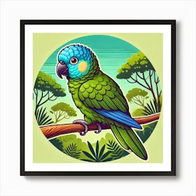 Parrot On A Branch Art Print