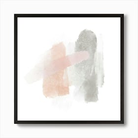 Grey, Bej, Modern Abstract Art Art Print