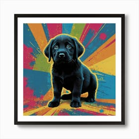 Black Labrador Retriever Puppy Art Print