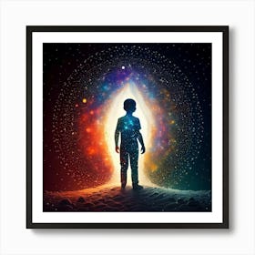 Firefly Polychrome, Particles, Powders, Whimsical, Child, Figure, Silhouette, Portal, Colors, Magic, (2) Art Print