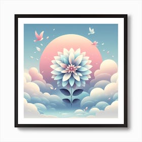 Abstract Flower In The Sky Art Print