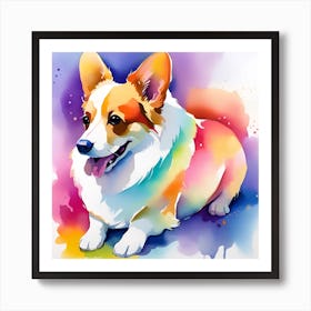 Pembrokeshire Corgi Painting Art Print