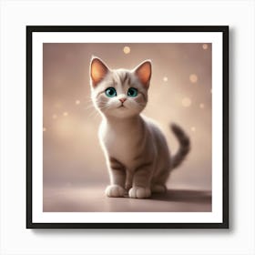 Cute Kitten With Blue Eyes 5 Art Print