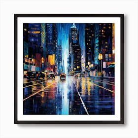 New York City At Night 1 Art Print