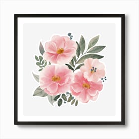 Pink Roses 1 Art Print