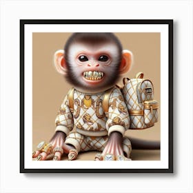 Monkey With Gold Teeth Art Print