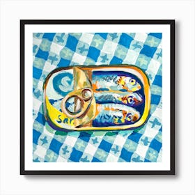 Tin Of Sardines Square Art Print