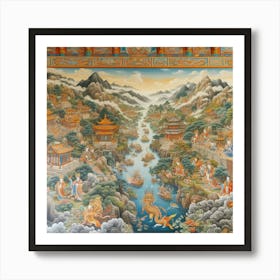 Chinese Mural Art Print