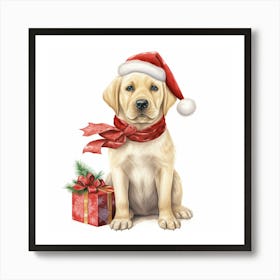 Christmas Labrador Retriever 2 Art Print