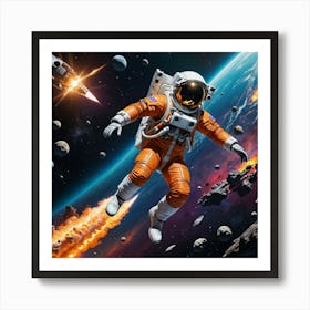 Beyond Boundaries: The Astronaut's Spacewalk Art Print