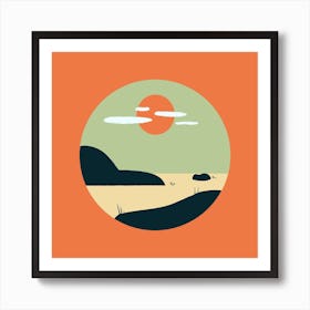 Ellipse Design Background Poster Retro Vintage Art Print