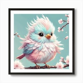 Little Bird In Cherry Blossoms Art Print