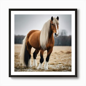 Horse Standing In A Field 1 Art Print