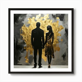 Couple Holding Hands Art Print