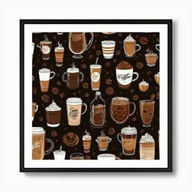 Coffee Pattern Art Print