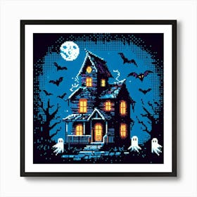 8-bit haunted house 3 Art Print