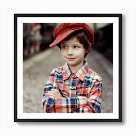 Boy In Red Hat Art Print