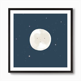 Moon And Stars Art Print