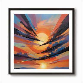 Sunset Paintings Art Print 1 Art Print