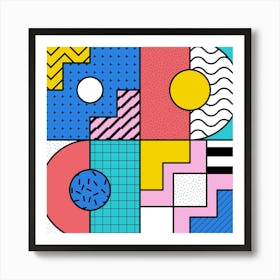 Memphis Futura Pattern 09 Art Print