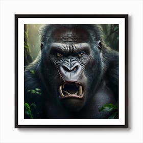 Gorilla In The Jungle 3 Art Print