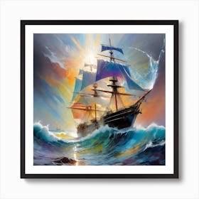 Albedobase Xl Seascape Ship On The High Seas Storm High Waves 0 Art Print