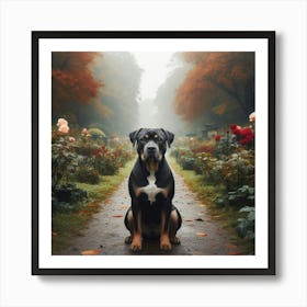 Pit Bull in the Park 4 Print Art Print