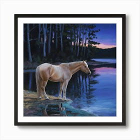 Horse By The Water 9 Art Print