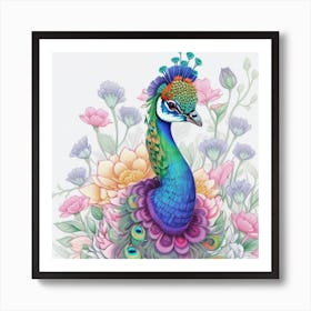 Lucky peacock 1 Art Print