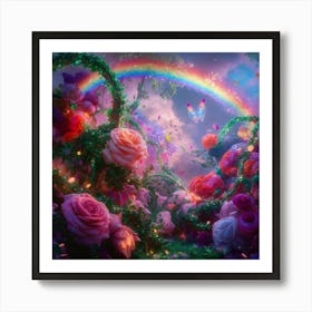 Rainbows In The Garden Art Print