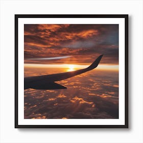 Sunset From An Airplane Art Print