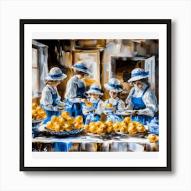 Oranges On The Table Art Print