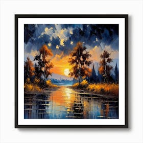 Sunset By The River 11 Art Print