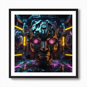 Futuristic Robot Head 2 Art Print