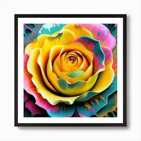 Abstract painting of a magical organic rose 4 Art Print