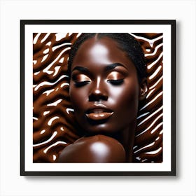 Beautiful African Woman With Chocolate Makeup Art Print