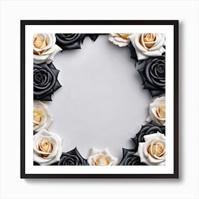 Black And White Roses 16 Art Print